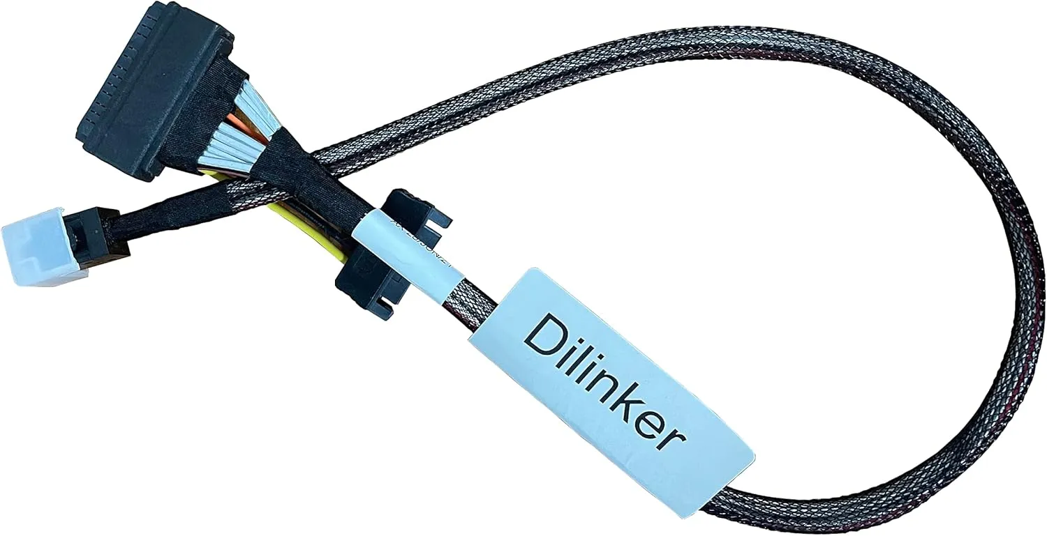 𝐃𝐢𝐋𝐢𝐧𝐤𝐞𝐫 50CM HD Mini-SAS(SFF-8643) to U.2 (SFF-8639) NVMe SSD Cable
