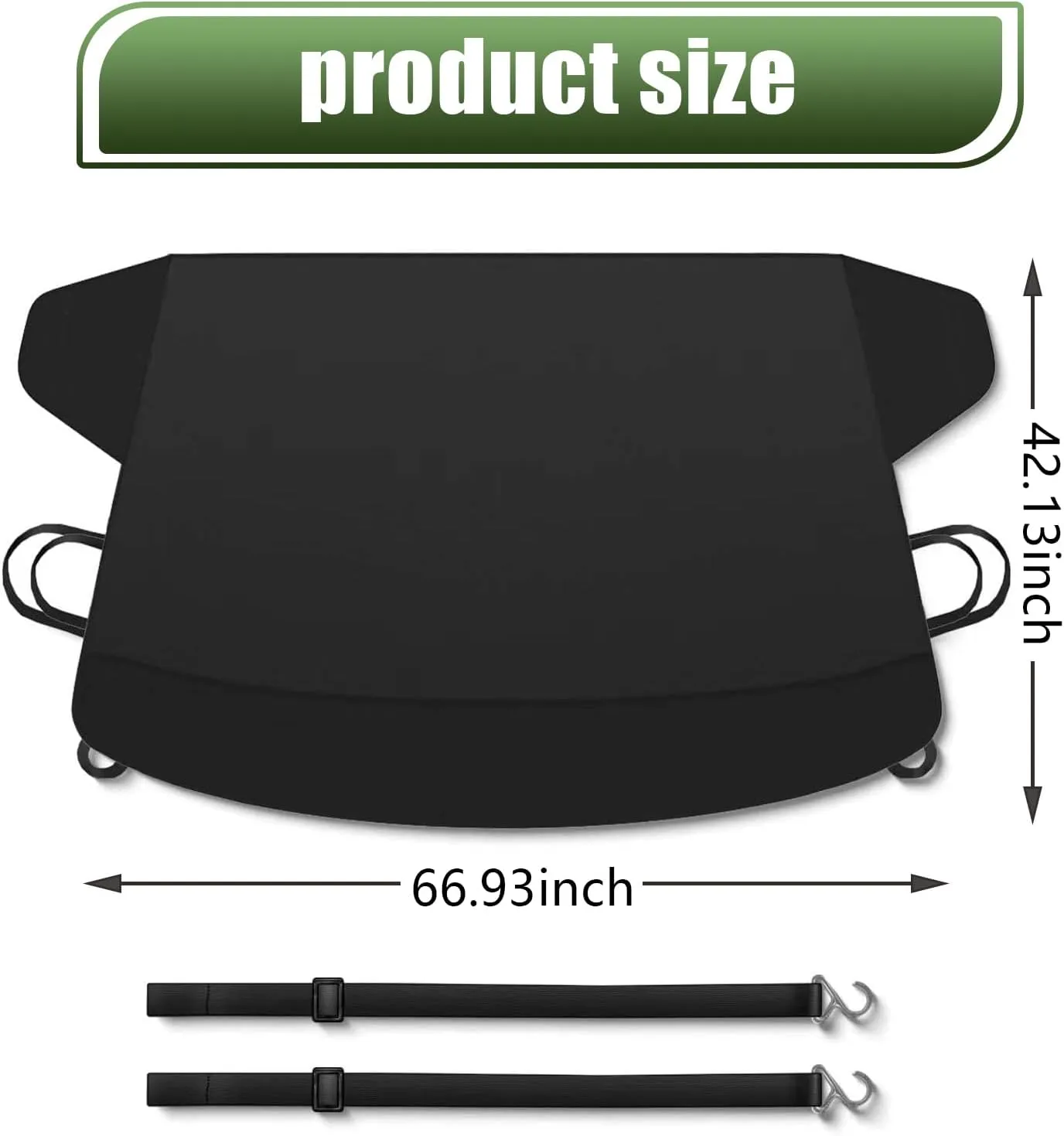 1 PC Car Front and Rear Windshield Snow Shield, Thickened Car Oxford Cloth Snow and Sunshade All-in-one Cover, Waterproof and Durable Windshield Cover, Universal for Most Cars (Black #1)
