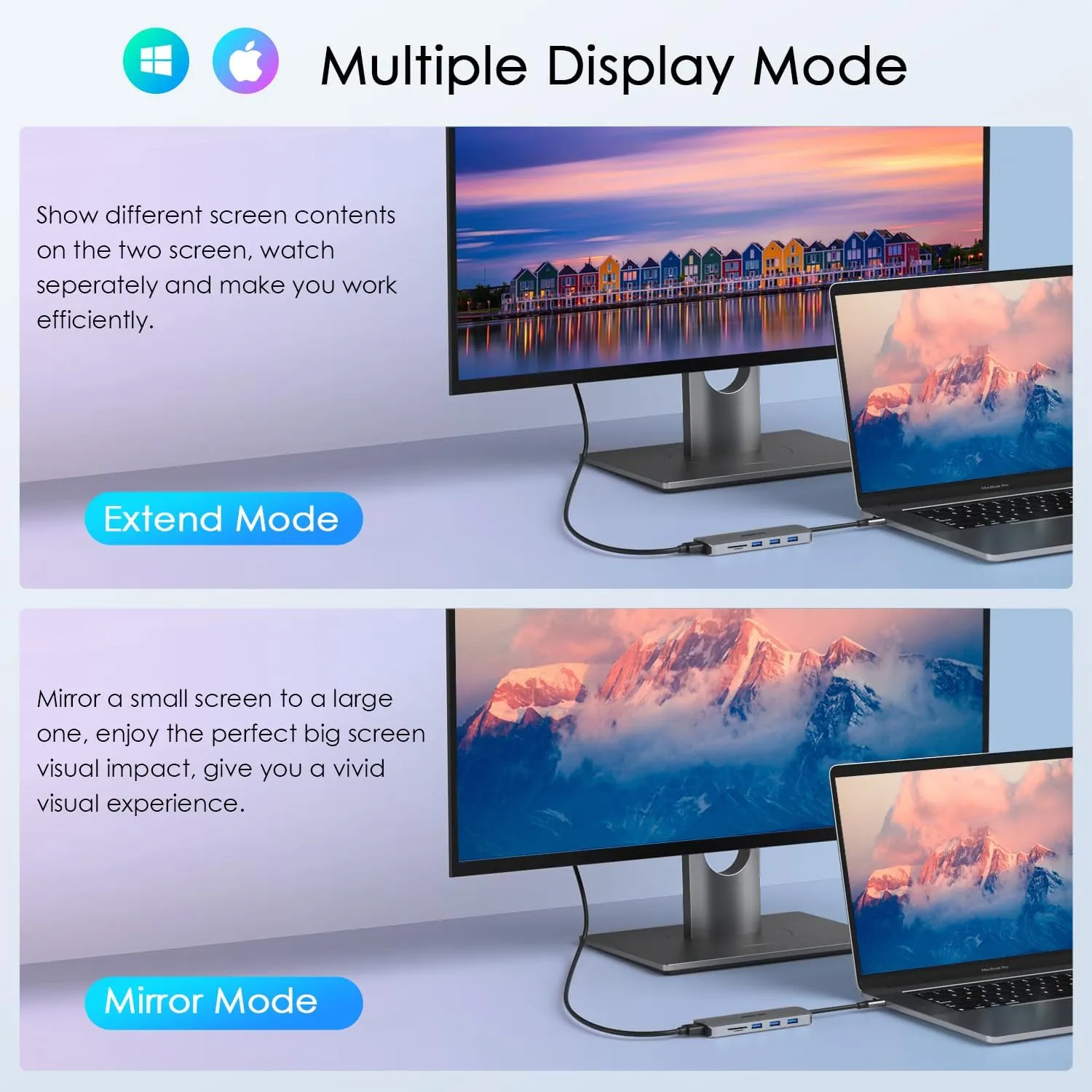 10-in-1 USB C Hub with 4K HDMI Adapter, SD/TF Card Reader, 100W PD Charging, 2 USB 3.0 Ports, and 2 usb2.0 Ports for MacBook Pro/Air, Dell XPS, Lenovo ThinkPad, etc. (10-in-1-HDMI)