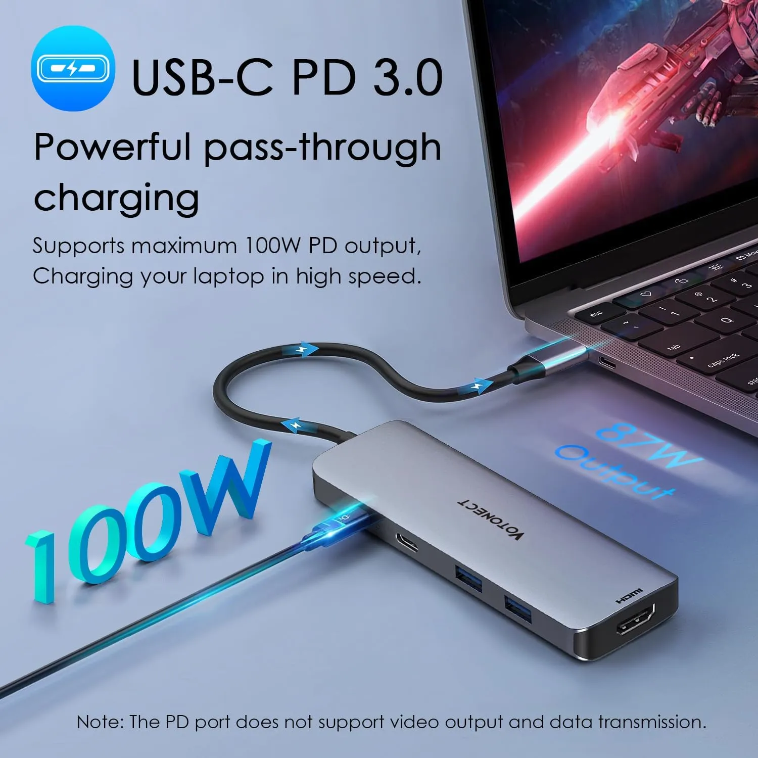 10-in-1 USB C Hub with 4K HDMI Adapter, SD/TF Card Reader, 100W PD Charging, 2 USB 3.0 Ports, and 2 usb2.0 Ports for MacBook Pro/Air, Dell XPS, Lenovo ThinkPad, etc. (10-in-1-HDMI)