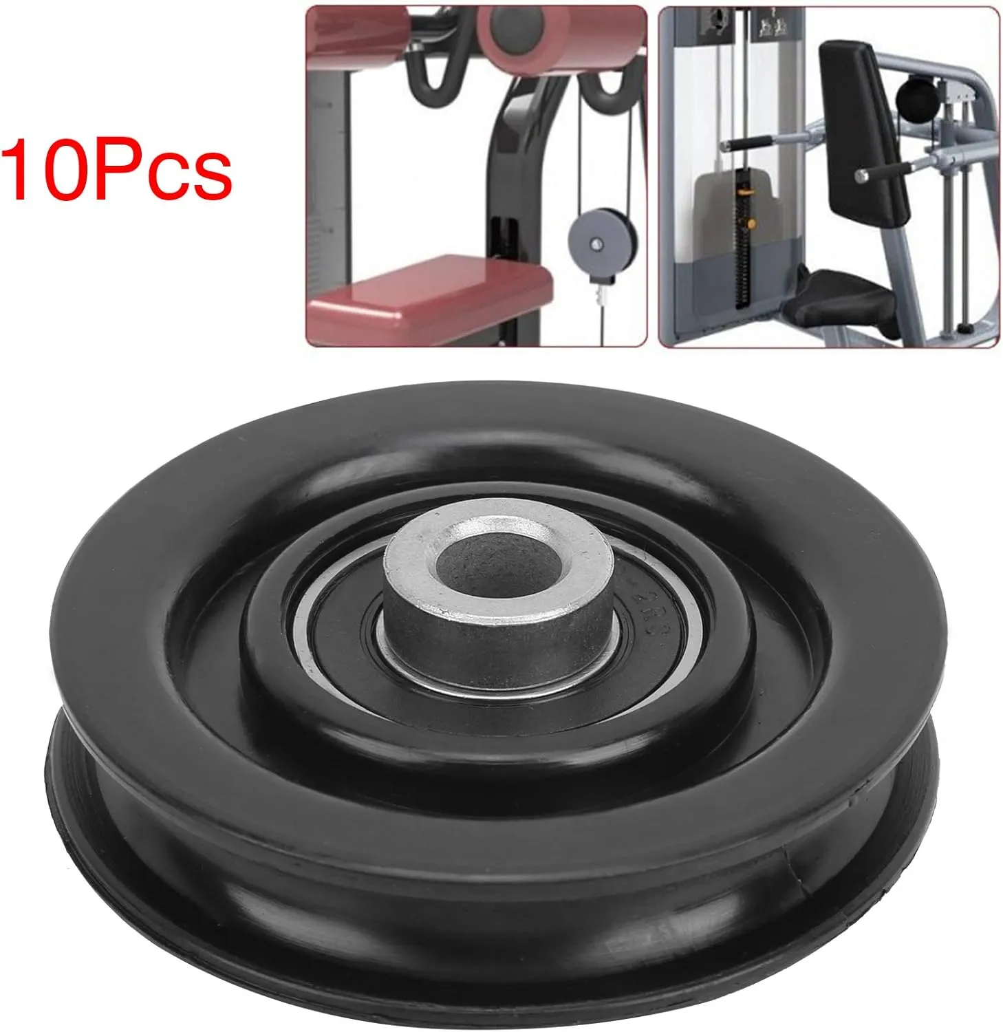 10Pcs Nylon Iron Fitness Bearing Pulley Wheel Replacement for Cable Machine Gym Attachments Exercise Strength Training Accessory