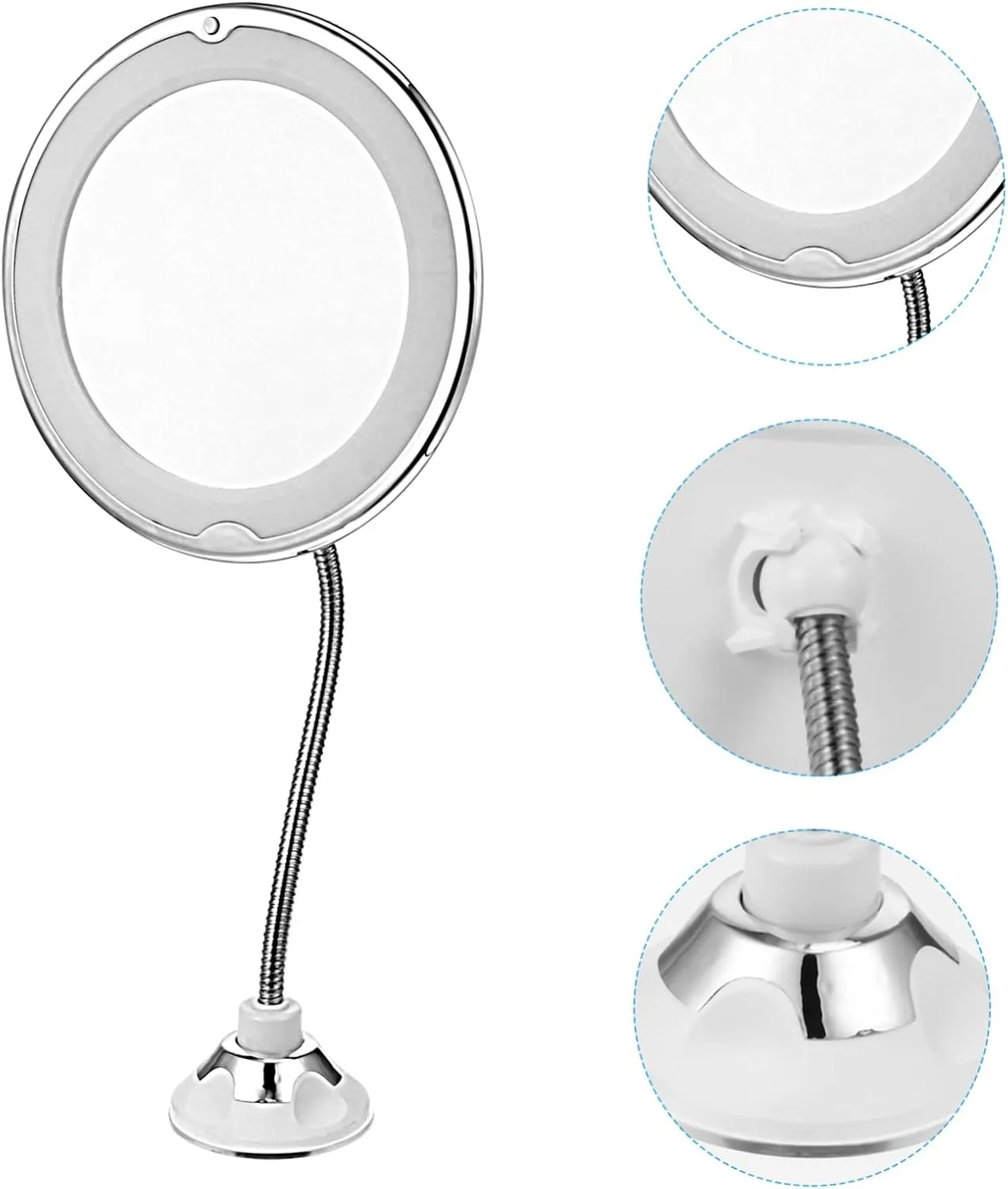 10x Magnify Led Lighted Makeup Mirror Suction Cup Magnifying Vanity Mirror for Bathroom
