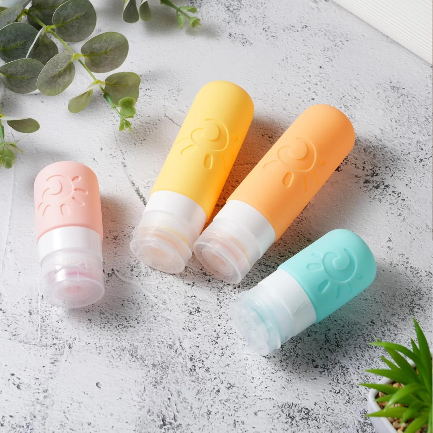 18 Pack travel Bottles for Toiletries, TSA Approved Silicone Travel Containers Leak Proof Refillable Travel Accessories for Shampoo Conditioner Lotion Body Wash(Multicolored E)