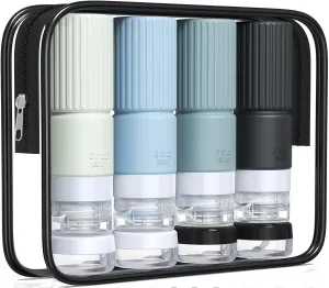 18pes Travel Bottles for Toiletries,TSA Approved Silicone Travel Containers jar for Toiletries,Leak Proof 3oz Refillable Liqus Shampoo And Conditioner Travel Essentials toiletry Bottles