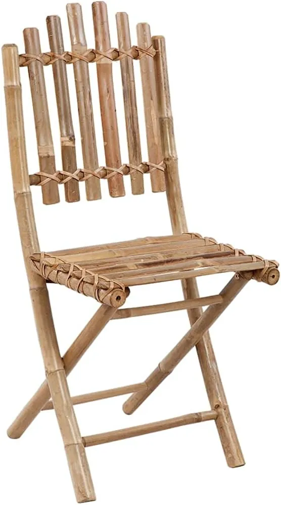 2-Pack Foldable Bamboo Patio Chairs with Green Cushions, Outdoor Furniture Set for Garden Dining Poolside Lounging and Camping, Weather-Resistant Foldable Chairs