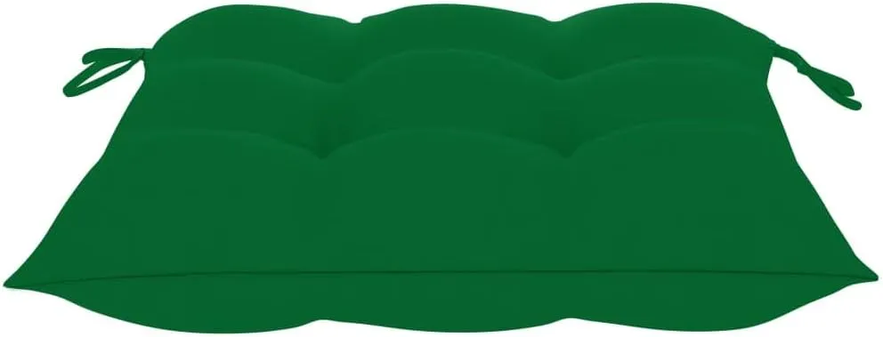 2-Pack Foldable Bamboo Patio Chairs with Green Cushions, Outdoor Furniture Set for Garden Dining Poolside Lounging and Camping, Weather-Resistant Foldable Chairs