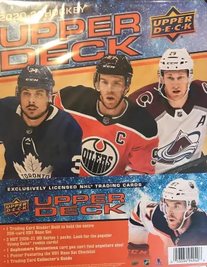 2020 2021 Upper Deck Hockey Series One STARTER KIT Album and Pages with an EXCLUSIVE Sophomore Sensations Card