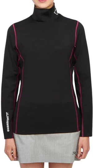 2023 J.Lindeberg Women Powderhorn Mid Layer Golf Pullover Black X-Small