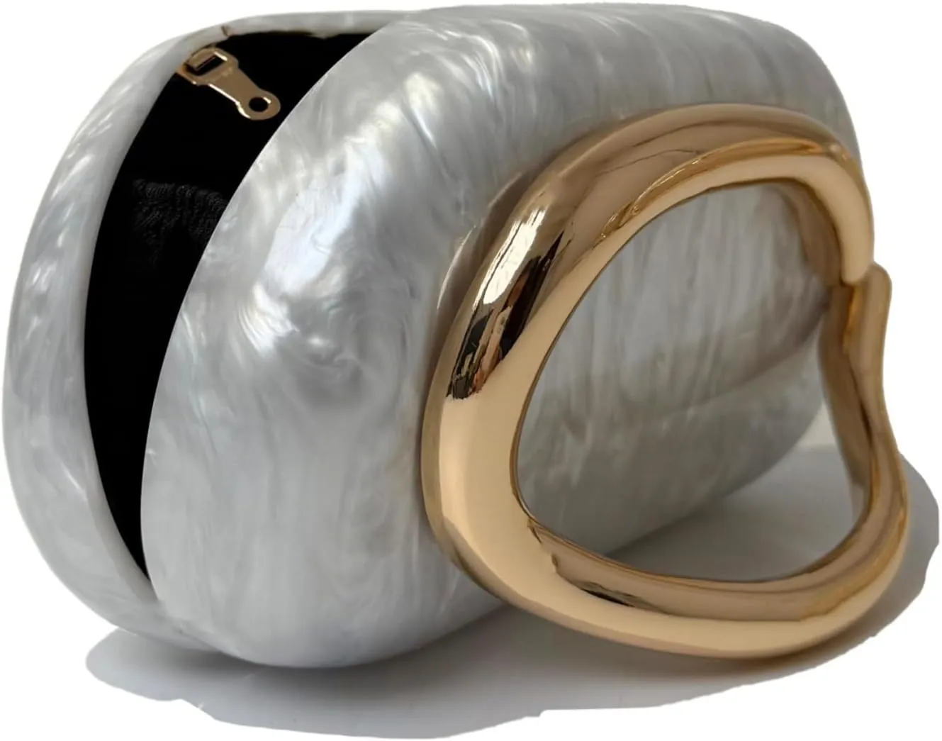 2025 Classic Vegan Leather Clutch Evening Purse Golden Color Handle Chain Party Banquet Round Mini Shoulder Handbag