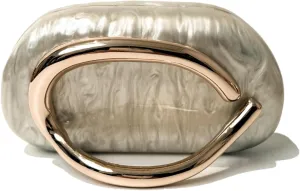 2025 Classic Vegan Leather Clutch Evening Purse Golden Color Handle Chain Party Banquet Round Mini Shoulder Handbag