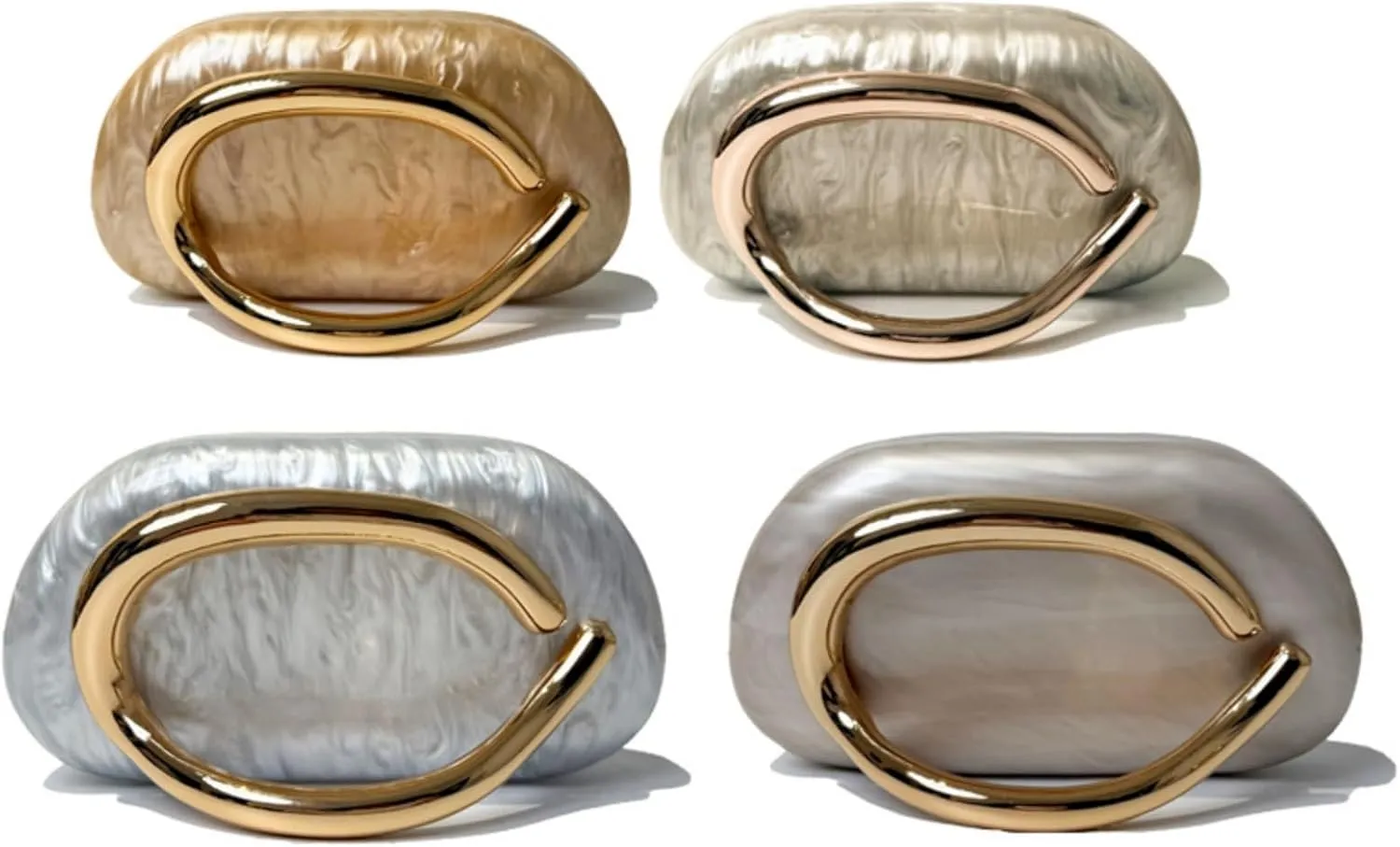 2025 Classic Vegan Leather Clutch Evening Purse Golden Color Handle Chain Party Banquet Round Mini Shoulder Handbag