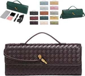 2025 Handbag for Women, Fashion Evening Shoulder Bag, Woven Crossbody Bag, PU Leather Handmade Clutch Purse