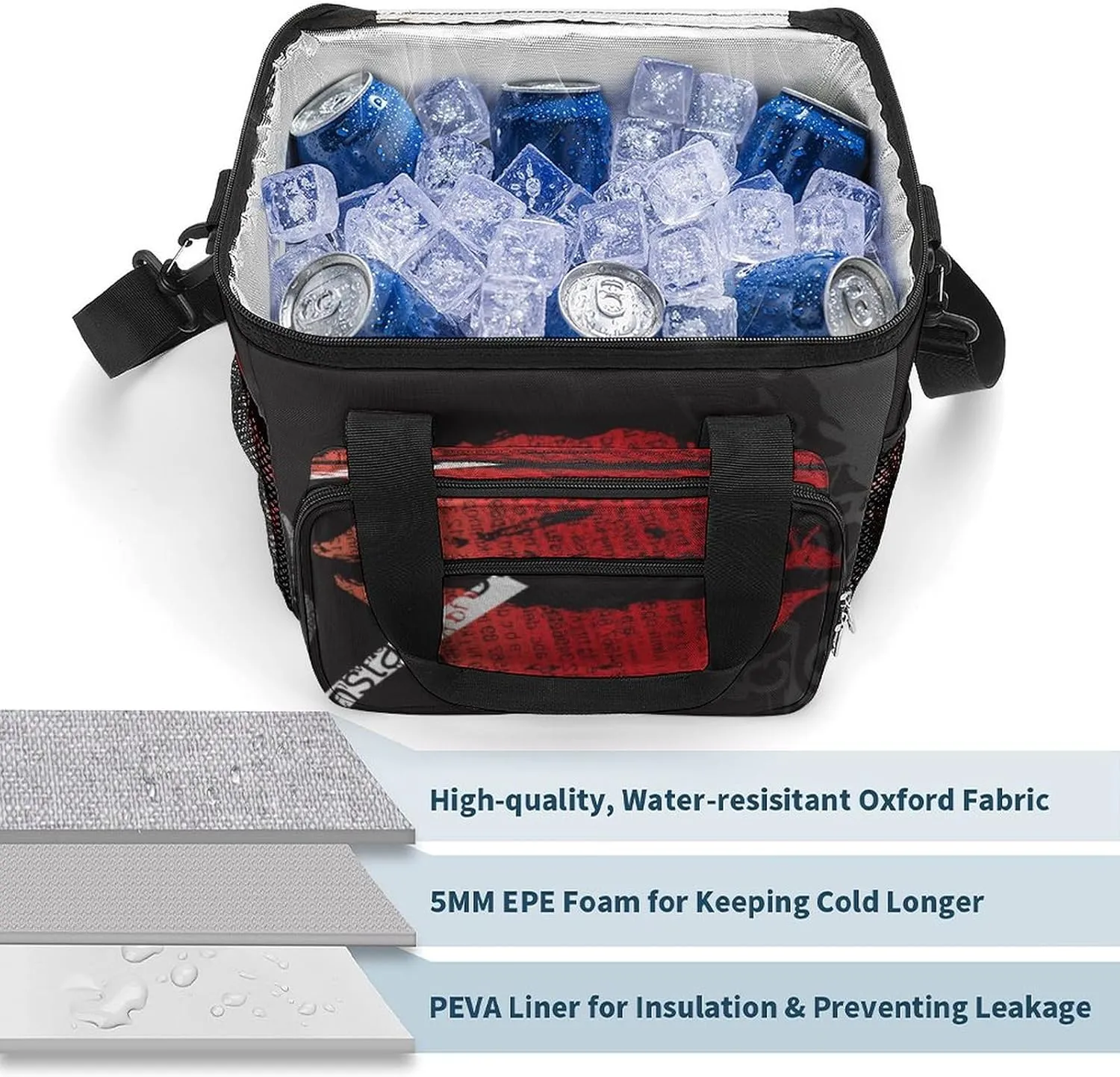 22.5L Waterproof Soft Cooler BagInsulated Lunch Box for Camping Fishing Beach Road Trips