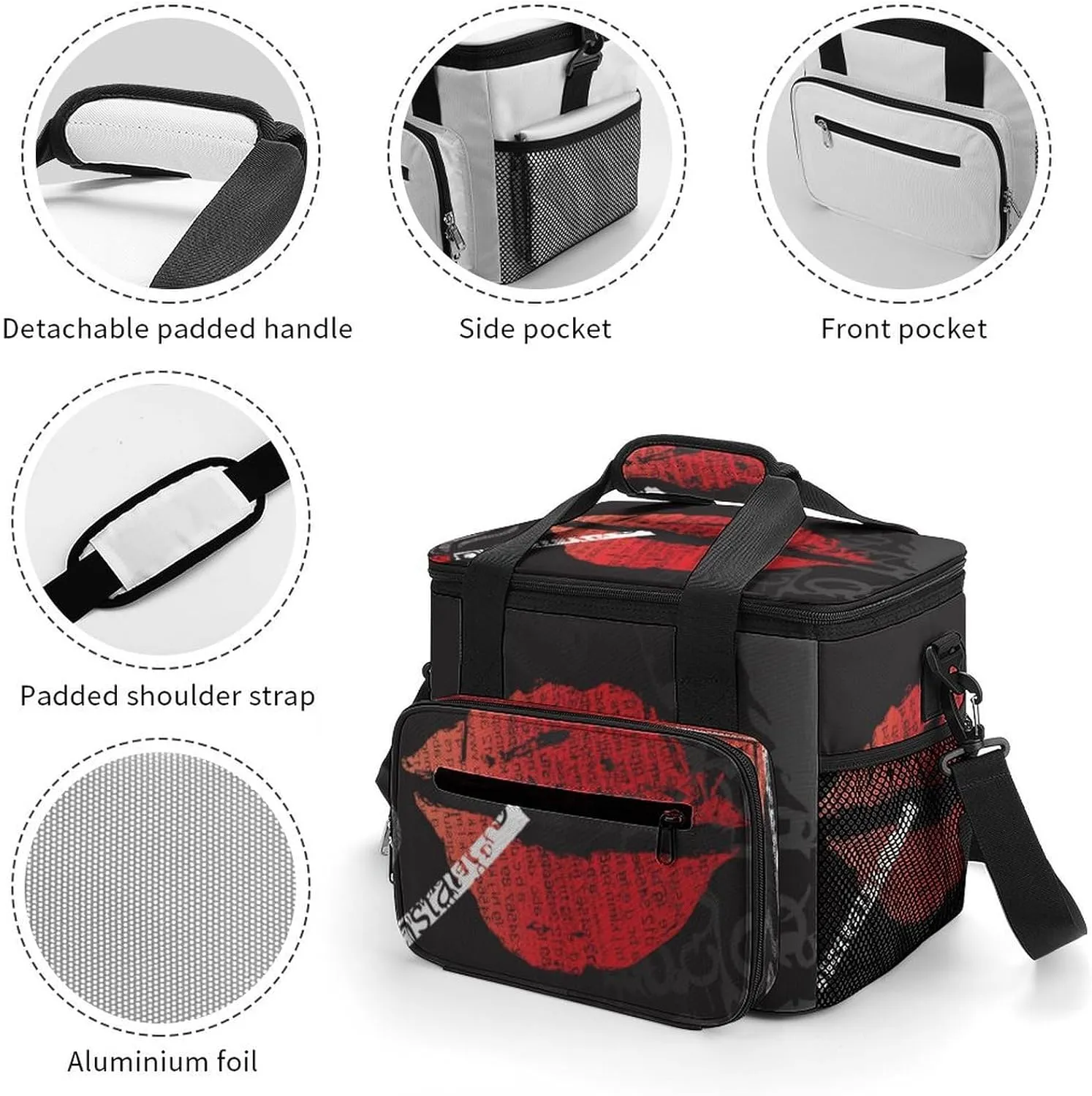 22.5L Waterproof Soft Cooler BagInsulated Lunch Box for Camping Fishing Beach Road Trips
