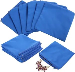 24 PCS Silver Storage Bags Anti Tarnish - 6 x 6 Inches Anti-Tarnish Velvet Silver Pouch Jewelry Bag with Zipper, Pouch for Bracelets Rings Necklaces