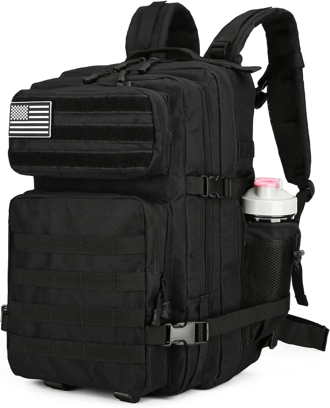 25L Tactical Backpack for Men Women Military Backpack Army Assault Pack Molle Backpack Small Bug Out Bag Travel Rucksack Daypack (Black)