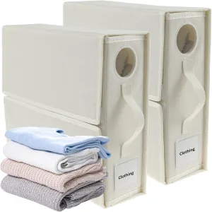 2Pcs Bed Sheet Organizer Oxford Cloth Bedding Organizer with Clear Window Foldable Bed Sheet Storage Box Large Capacity Bedding Storage Box