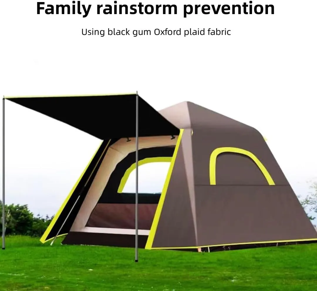 3 Man 4 Season Pop Up Tent， Portable&Waterproof Tent for ， Automatic Instant Waterproof Large Dome Tent， Shelters with Extended Floor Mat Porch 2 Hall Poles， Suitable for Indoor&Outdoor，camping