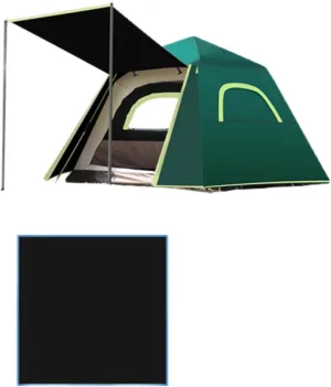 3 Man 4 Season Pop Up Tent， Portable&Waterproof Tent for ， Automatic Instant Waterproof Large Dome Tent， Shelters with Extended Floor Mat Porch 2 Hall Poles， Suitable for Indoor&Outdoor，camping