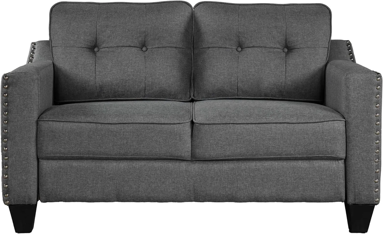 3 Pieses Mid-Century Modern Sofa Sets Linen Upholstered Tufted Back Sofa&Couch Include 3 Seaters Couch, Loveseat and Armchair with Rivets Rivets for Home Apartment Office Living Room Furniture Sets