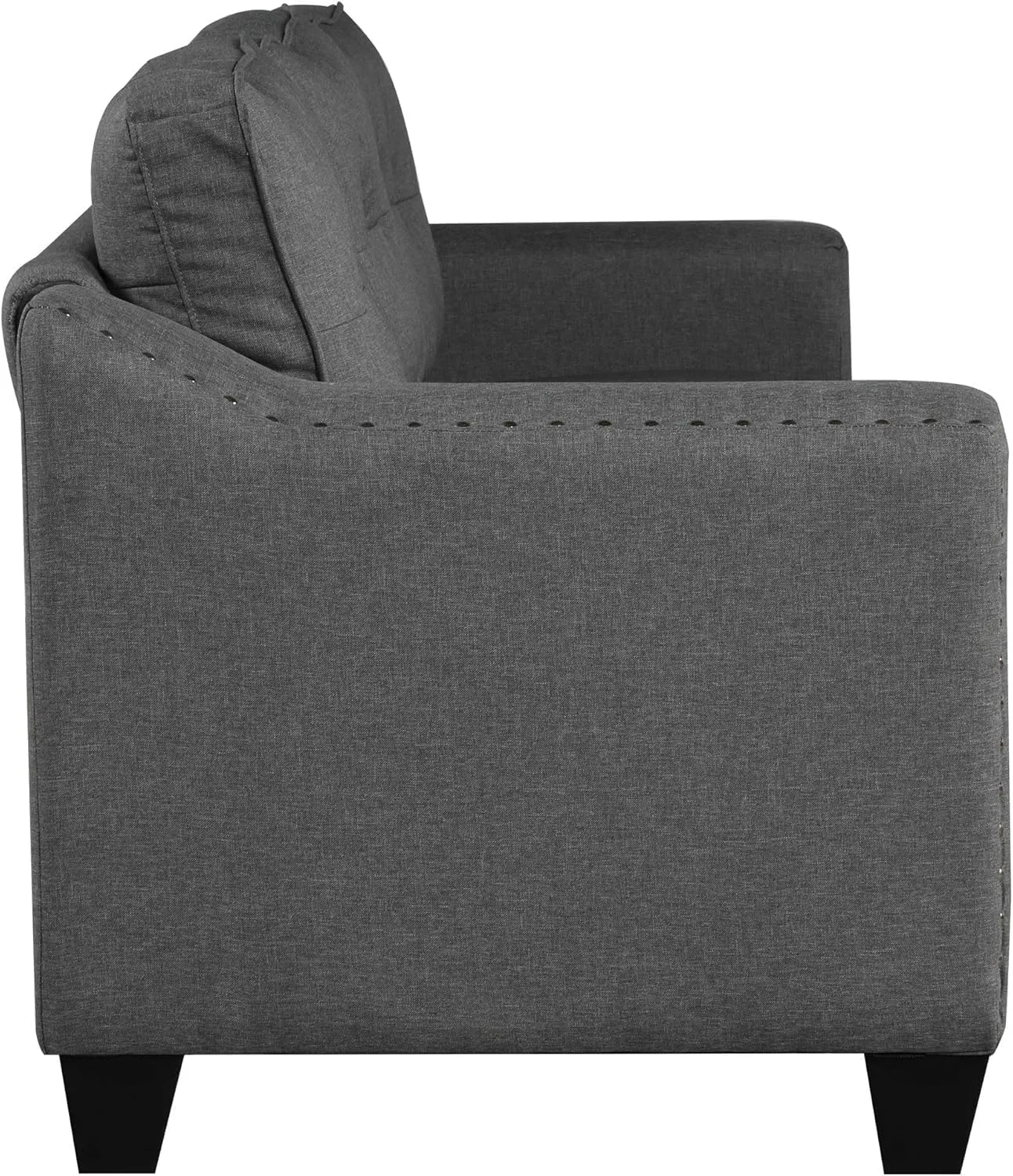 3 Pieses Mid-Century Modern Sofa Sets Linen Upholstered Tufted Back Sofa&Couch Include 3 Seaters Couch, Loveseat and Armchair with Rivets Rivets for Home Apartment Office Living Room Furniture Sets