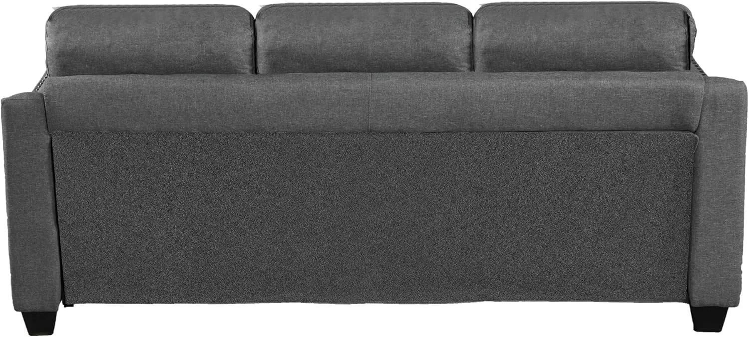 3 Pieses Mid-Century Modern Sofa Sets Linen Upholstered Tufted Back Sofa&Couch Include 3 Seaters Couch, Loveseat and Armchair with Rivets Rivets for Home Apartment Office Living Room Furniture Sets