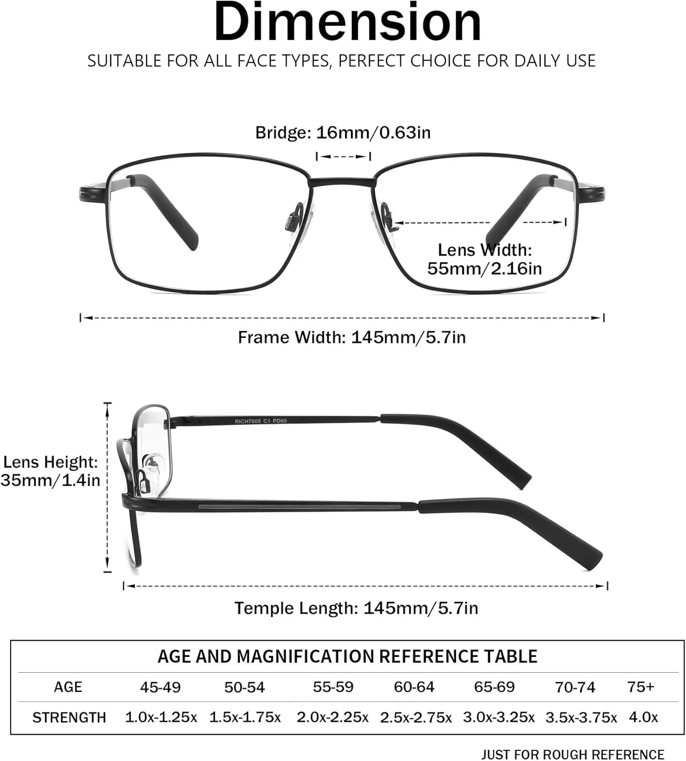 4 Pack Reading Glasses for Men, Computer Readers with Spring Hinge, Anti UV Ray/Eye Strain/Glare, Metal Frame Eyeglasses with Pouches(100 Magnification Strength)