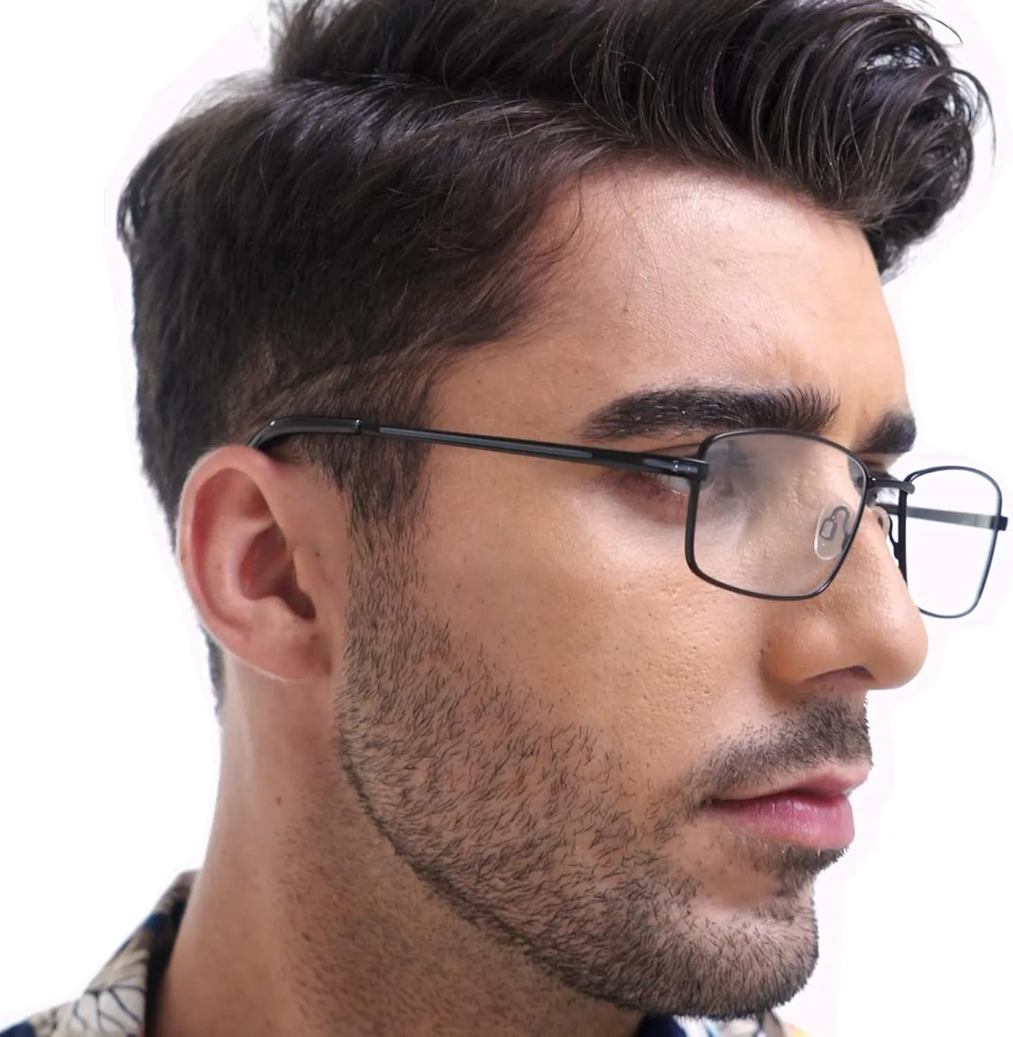 4 Pack Reading Glasses for Men, Computer Readers with Spring Hinge, Anti UV Ray/Eye Strain/Glare, Metal Frame Eyeglasses with Pouches(100 Magnification Strength)