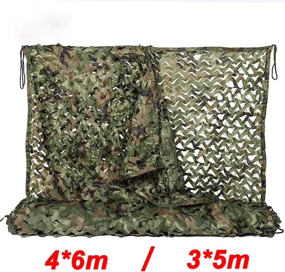 4x6m 3x5m Military Camouflage Net Camo Netting Army Nets Shade Mesh Hunting Garden Car Outdoor Camping Sun Shelter Tent 3x5m Green