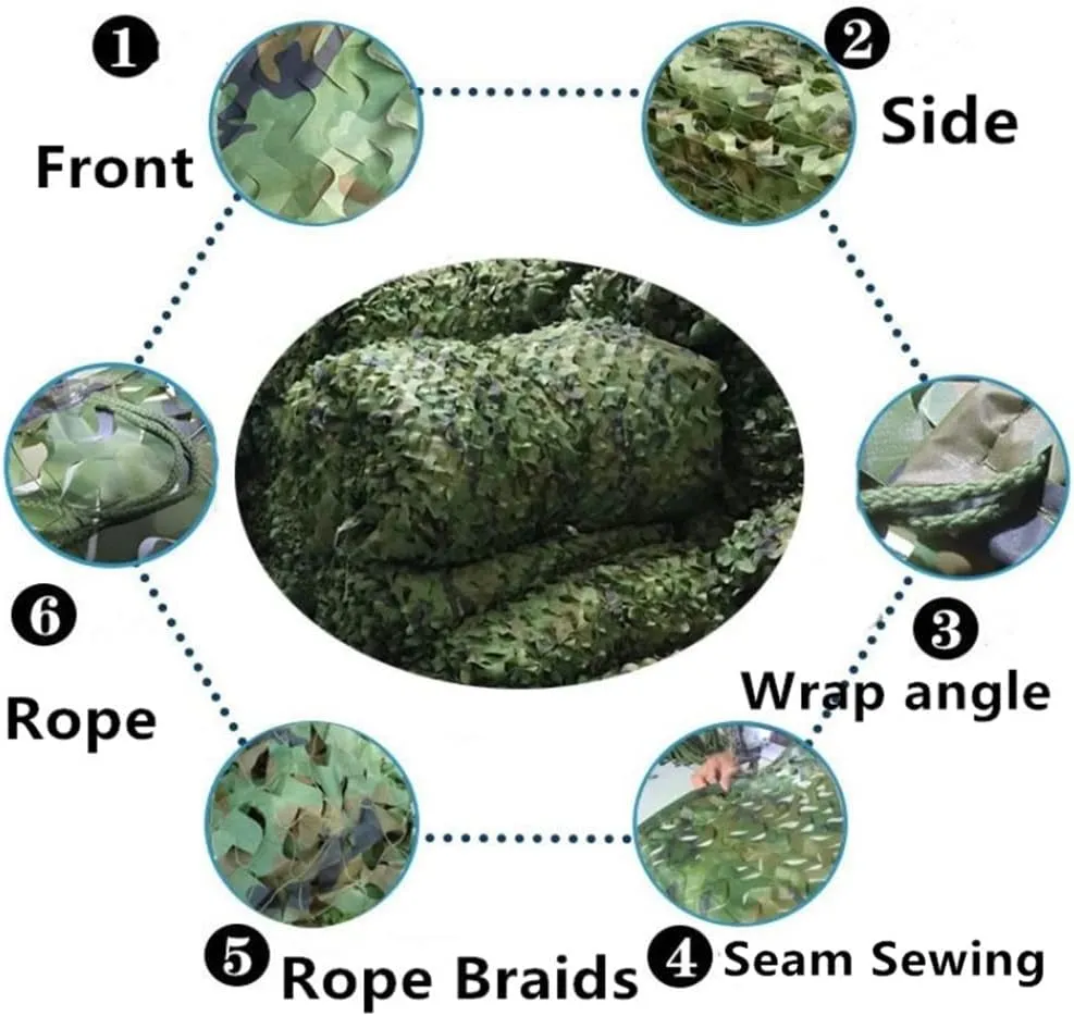 4x6m 3x5m Military Camouflage Net Camo Netting Army Nets Shade Mesh Hunting Garden Car Outdoor Camping Sun Shelter Tent 3x5m Green