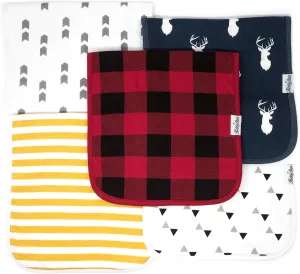 5 Pack Organic Cotton Baby Burp Cloths – 3 Layer, 21"x10" Large, Ultra Soft & Absorbent Burping Rags for Newborns – Infant Towels for Milk Spit Up