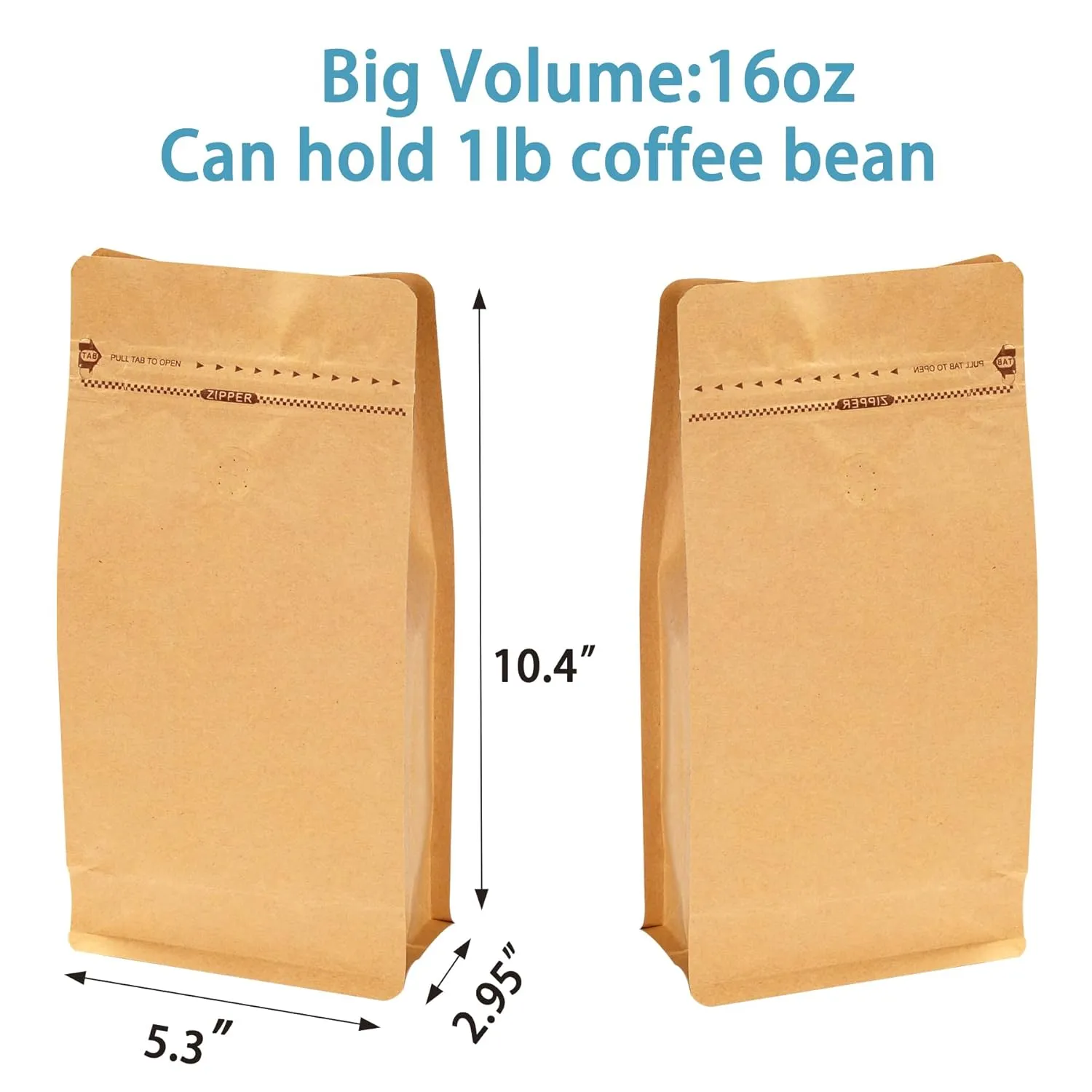 50 PCS Resealable Coffee Bags with Valve (1lb, 16oz) - Kraft Coffee Pouches with One-way Degassing Valve for Coffee Bean…