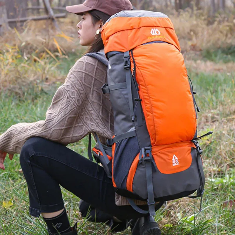 65L Waterproof Camping Backpack - Large Capacity Outdoor Climbing and Hiking Bag for Mountaineering and Trekking