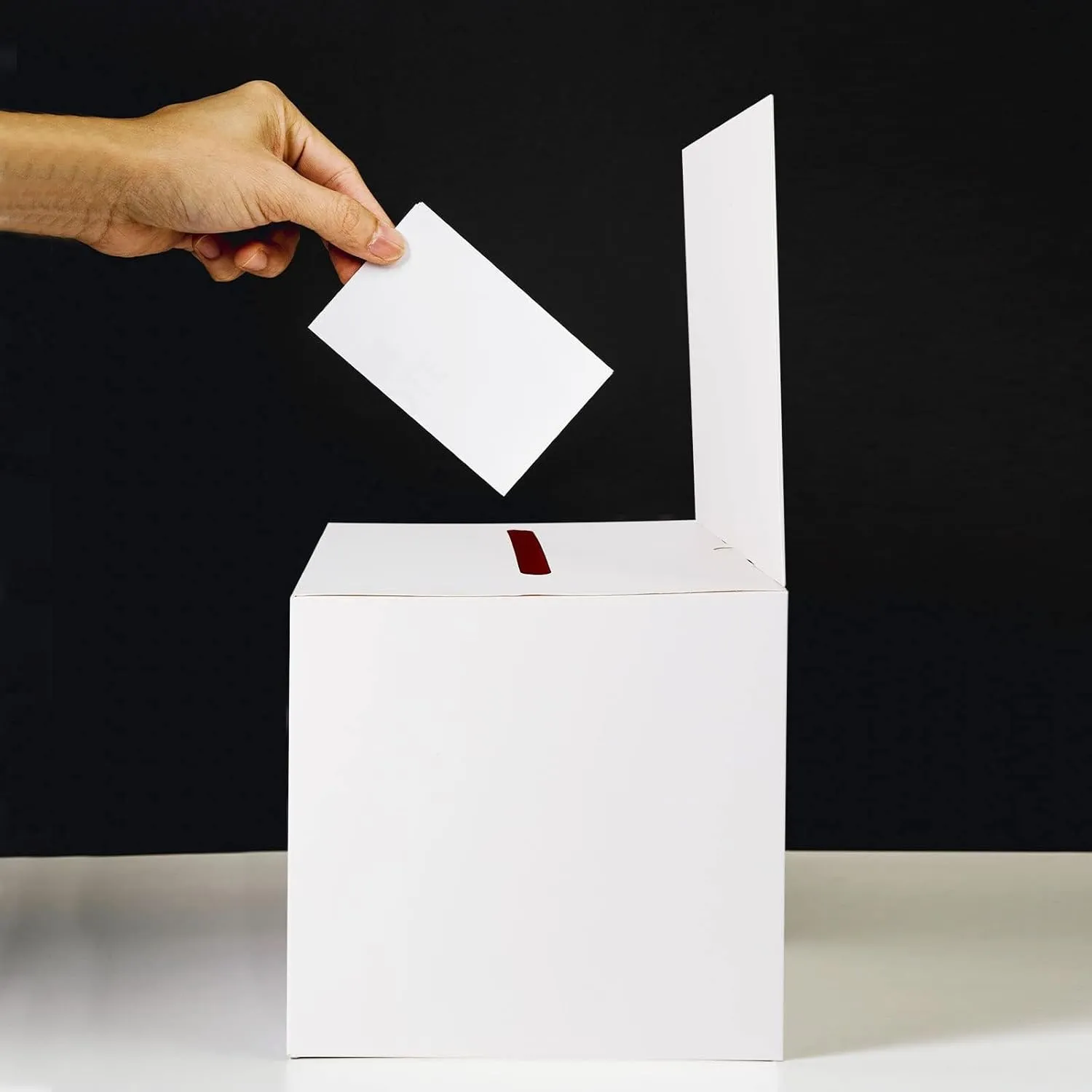 8 Pack Raffle Boxes Ballot Box Suggestion Box with Slot, 6 x 6 x 6 Inch Cardboard Raffle Boxes with Slot for Ticket and Removable Header for Collecting Business Card Voting Contest