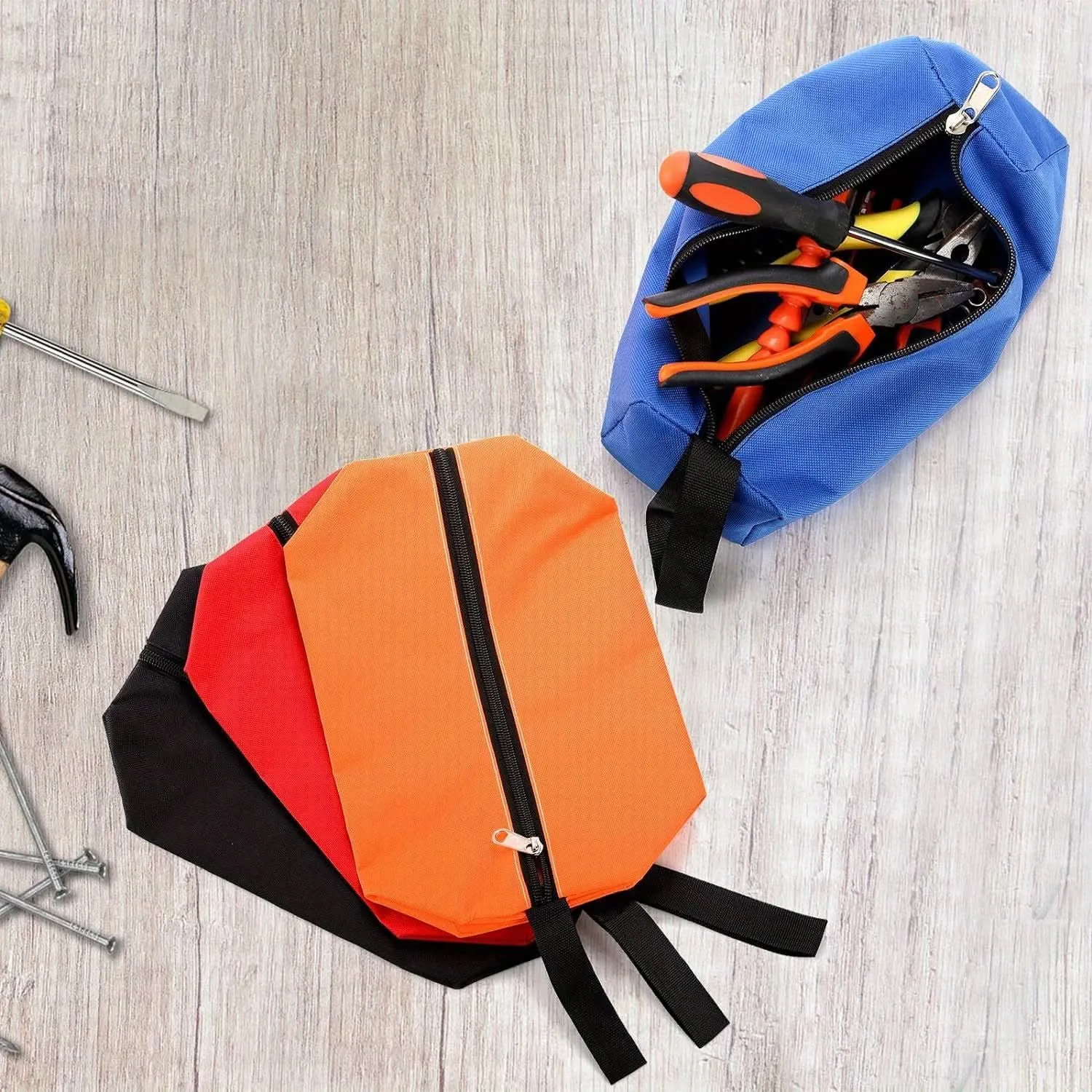 8-Piece Waterproof Zippered Tool Pouch Set