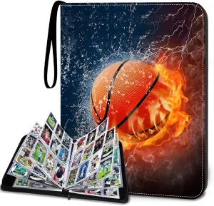 900 Pockets Basketball Card Binder Sleeves, Trading Card Binder Collectible Trading Card Albums for Basketball Baseball Football Trading Sports Game Cards, Book Folder Organizer Card Holder
