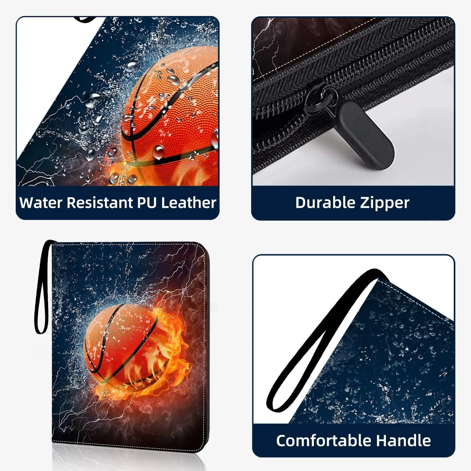 900 Pockets Basketball Card Binder Sleeves, Trading Card Binder Collectible Trading Card Albums for Basketball Baseball Football Trading Sports Game Cards, Book Folder Organizer Card Holder