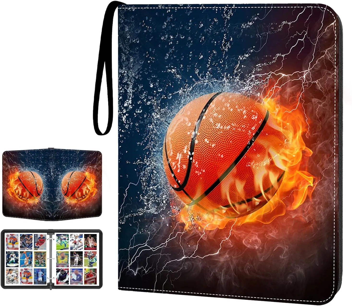 900 Pockets Basketball Card Binder Sleeves, Trading Card Binder Collectible Trading Card Albums for Basketball Baseball Football Trading Sports Game Cards, Book Folder Organizer Card Holder