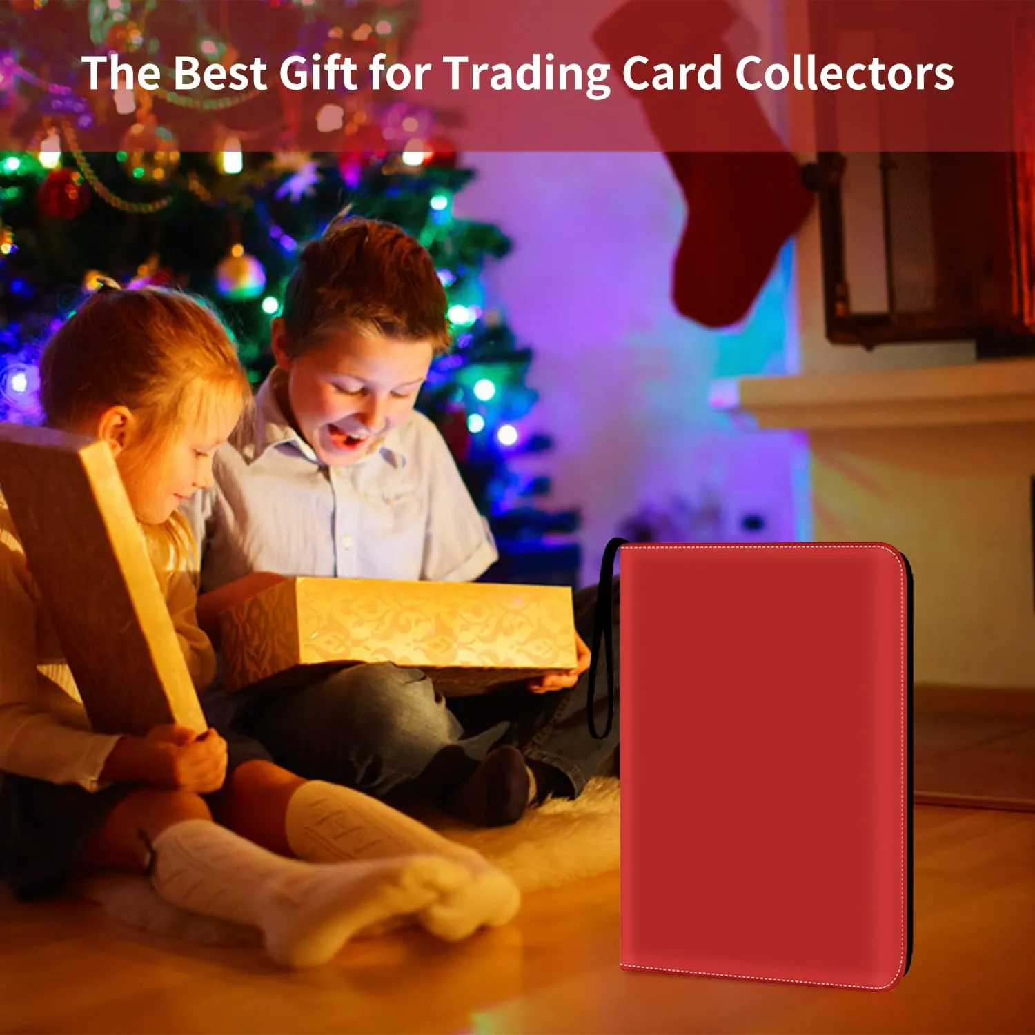 900 Pockets Trading Card Album Folder, Baseball Card Binder with Sleeves, Collectible Trading Album for Baseball Cards, Trading Cards, Football Cards, MTG, Game Cards, Sports Cards -Red