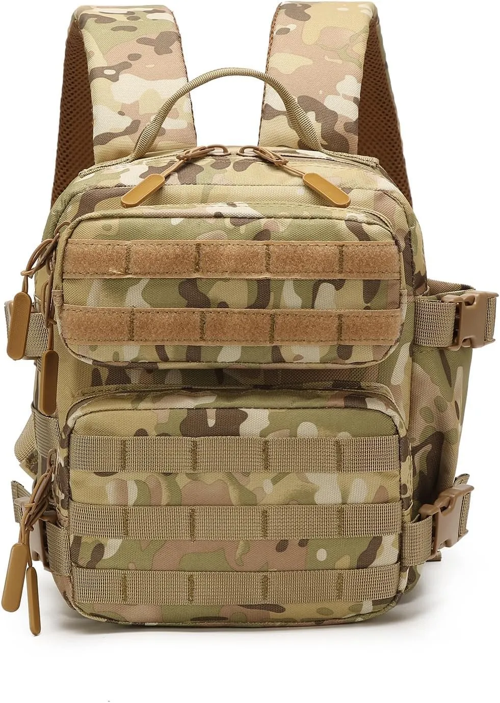 9L Mini Tactical Backpack Men Women Small Assault Rucksack Water-proof GYM Hiking Bug Out Bag with molle attachments (CP)