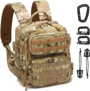 9L Mini Tactical Backpack Men Women Small Assault Rucksack Water-proof GYM Hiking Bug Out Bag with molle attachments (CP)