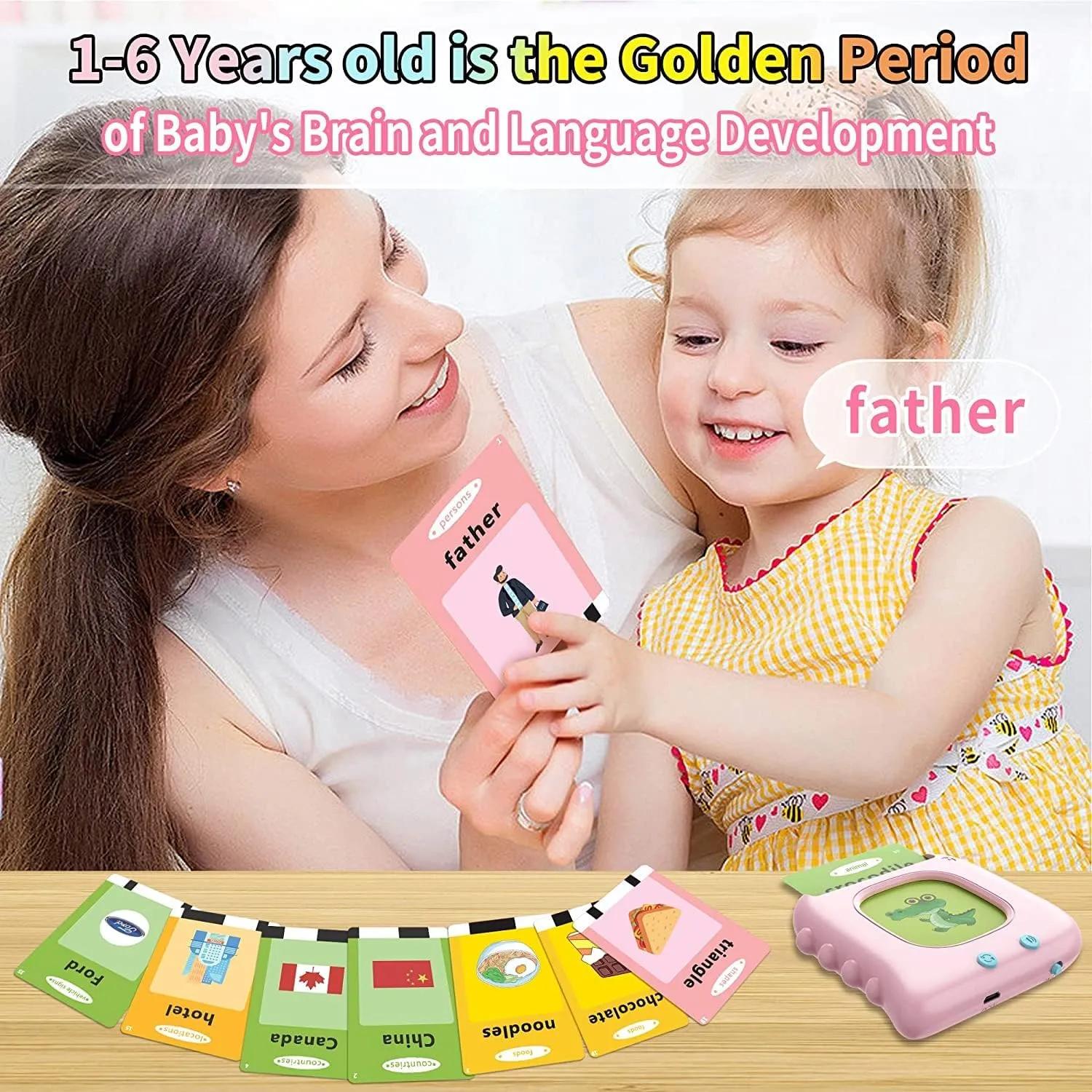 ABC Learning Toddler Toys Talking Flash Cards, Montessori Educational for 2 3 4 6 Year Old, Pocket Speech Therapy Materials, Farm Toys, Sensory Travel Toddler, Birthday Gifts Boy Girls