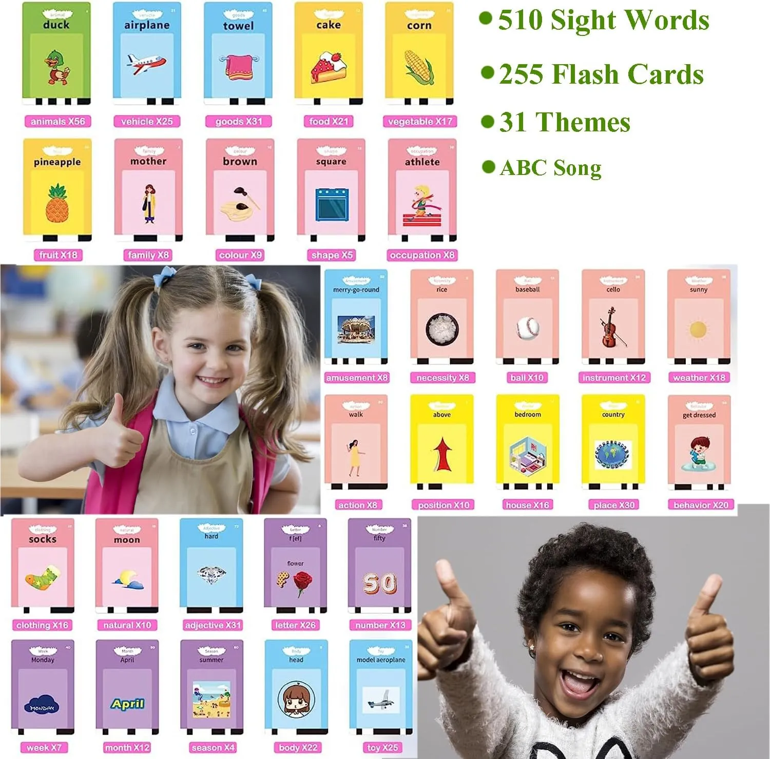 ABC Learning Toddler Toys Talking Flash Cards, Montessori Educational for 2 3 4 6 Year Old, Pocket Speech Therapy Materials, Farm Toys, Sensory Travel Toddler, Birthday Gifts Boy Girls