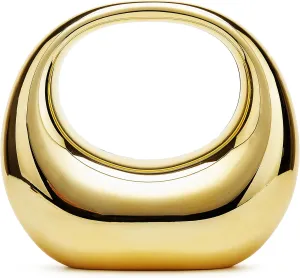 Acrylic Evening Clutch for Women Chic Metal Purses Shiny Round Handbag for Wedding Parties 2024