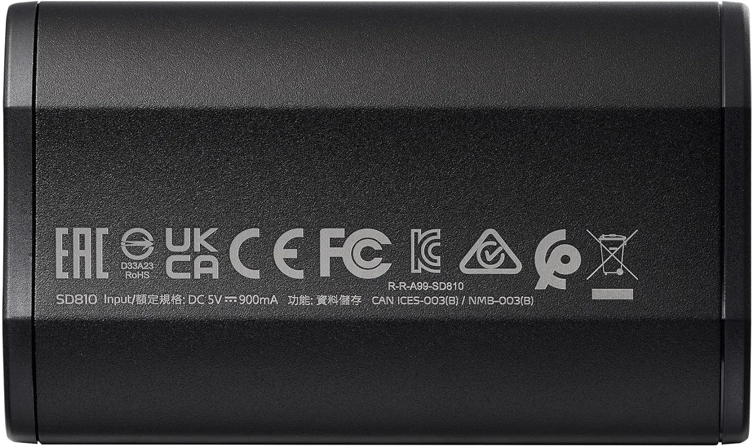 ADATA SD810 2000G IP68 Water Resistance Up to 2000 MB/s USB 3.2 Gen 2 USB-C External Solid State Drive - Black for iPhone 15/Pro/Max, Android (SD810-2000G-CBK)
