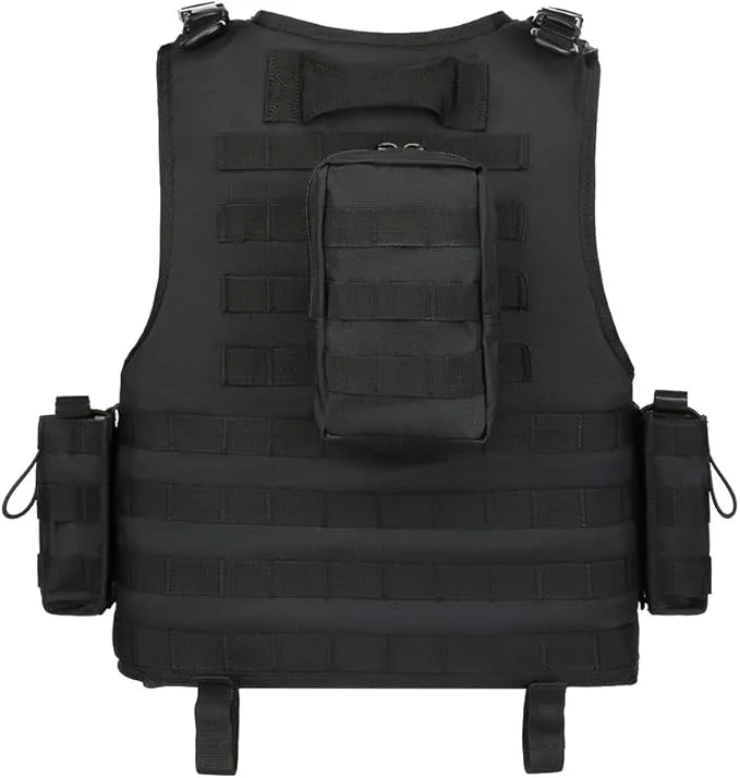 Adjustable Military Tactical Vest S-XXL – Durable 900D Nylon with Modular Pouches for Magazines, Maps, Flashlights, and Medic Supplies