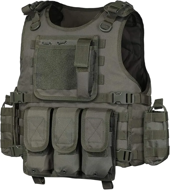 Adjustable Military Tactical Vest S-XXL – Durable 900D Nylon with Modular Pouches for Magazines, Maps, Flashlights, and Medic Supplies