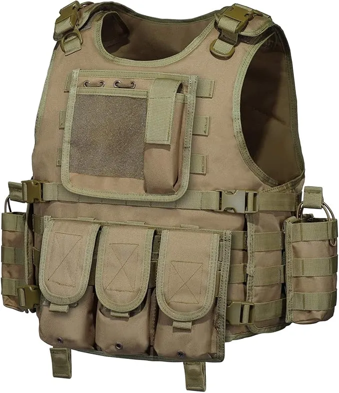 Adjustable Military Tactical Vest S-XXL – Durable 900D Nylon with Modular Pouches for Magazines, Maps, Flashlights, and Medic Supplies