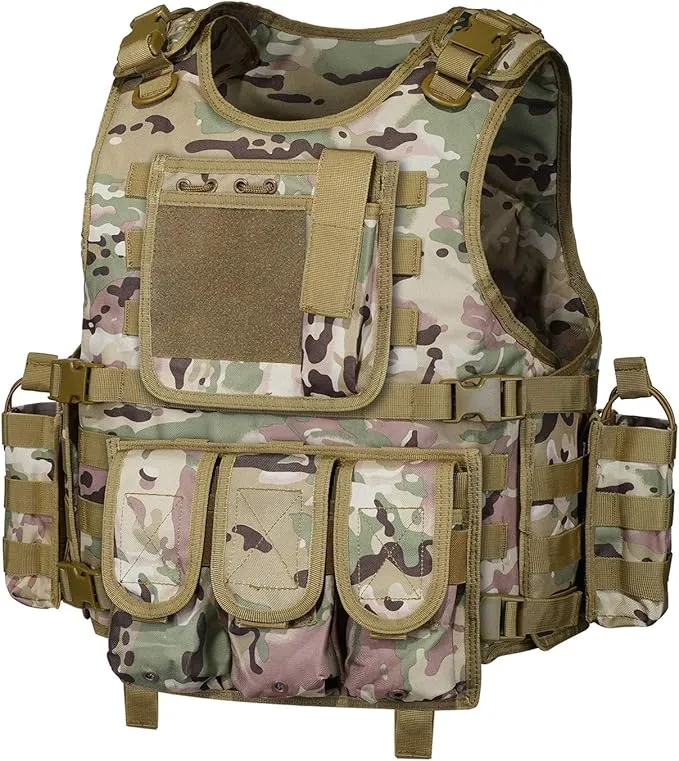 Adjustable Military Tactical Vest S-XXL – Durable 900D Nylon with Modular Pouches for Magazines, Maps, Flashlights, and Medic Supplies