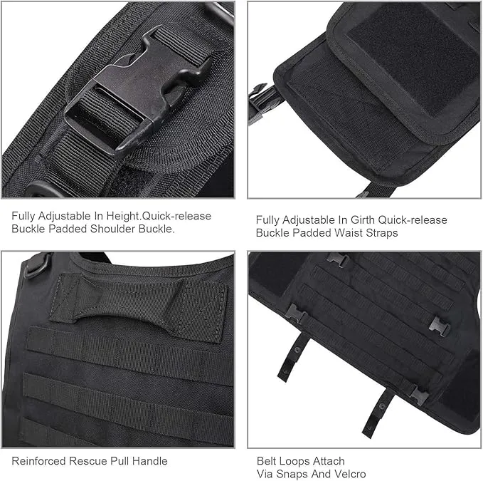 Adjustable Military Tactical Vest S-XXL – Durable 900D Nylon with Modular Pouches for Magazines, Maps, Flashlights, and Medic Supplies